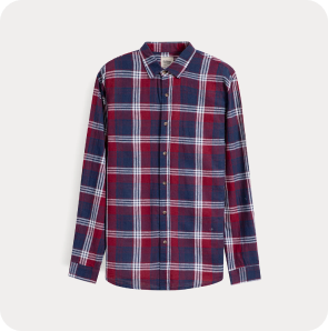 Красно-синя-белая рубашка в клетку